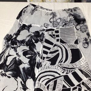 Chico's Black and White Asymmetrical Skirt